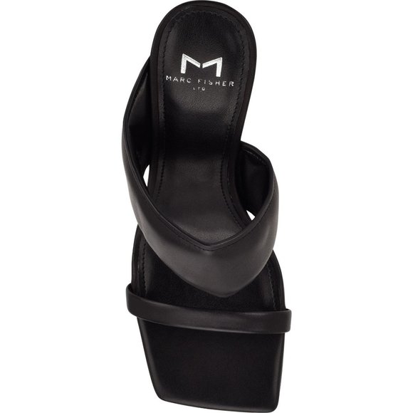 🆕 MARC FISHER Deann Slide Flared Heel Sandals Shoes Black 6.5 - Picture 4 of 10